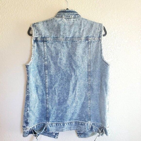 Gianni Bini Womens Vest Blue XS Acid Wash 80s /90s Y2K VTG Denim Fits like M - Picture 4 of 7